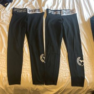 two pair of victoria’s secret leggings